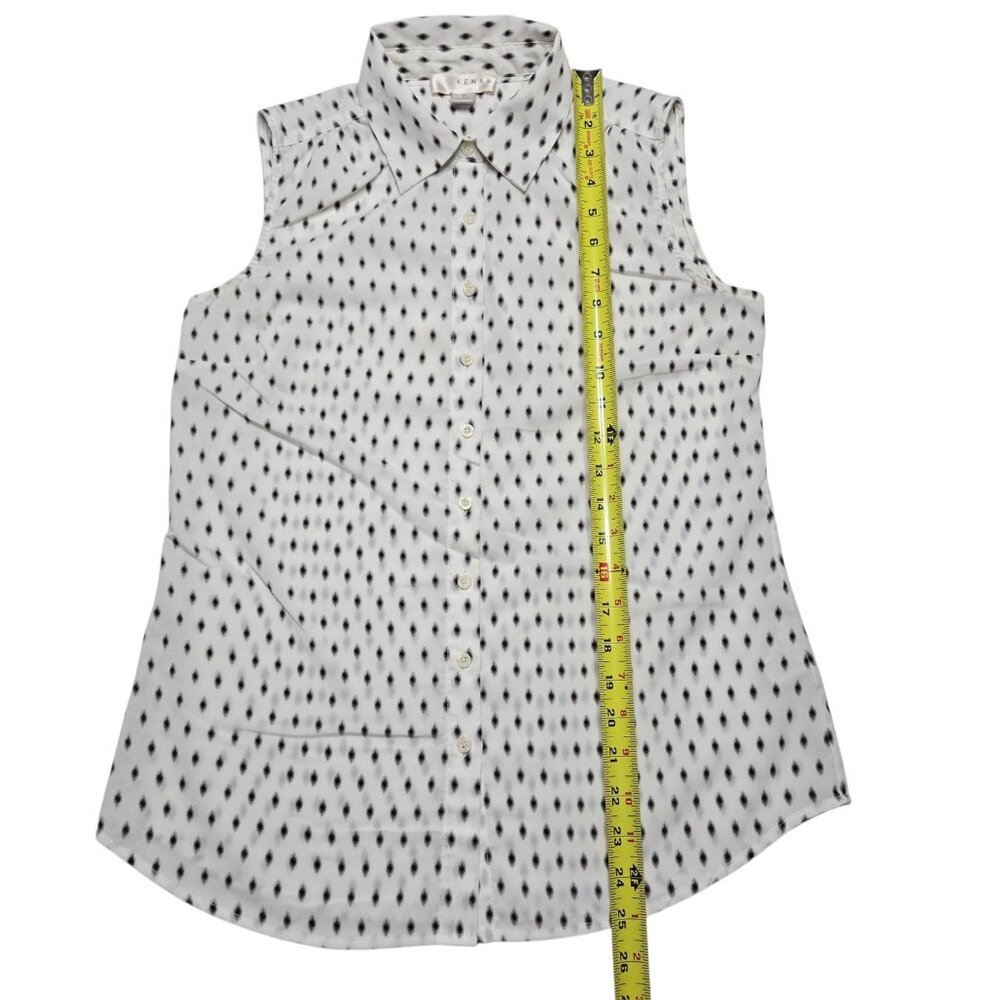 Kenar Blouse Womens Small Sleeveless Button Down Polka Dot Top Career Workwear - Picture 4 of 11
